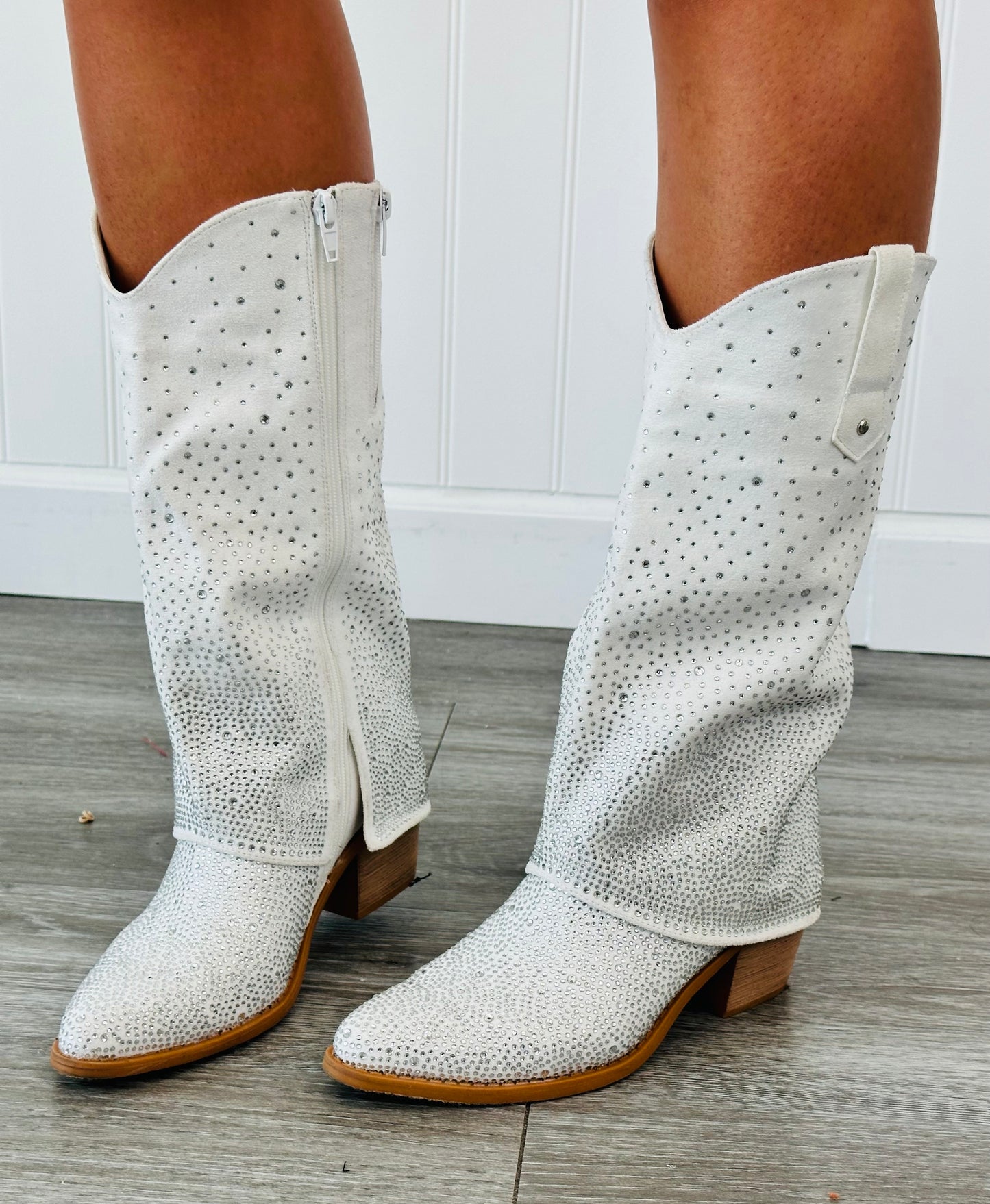 White All About You Rhinestone Boots