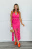 Hot Pink Crochet Geometric Tank Top (Reg & Plus)