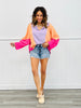 Lavender Orange Color Block Top (Reg & Plus)