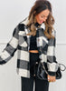 Black Plaid Button Down Jacket (Reg.)
