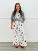 Party Collage Satin Pants (Reg & Plus)-2 Colors