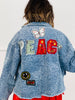 POL Denim Button Down Multi Patch Jacket (Reg)