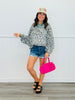 White/Black Spotted Batwing Blouse (One Size)