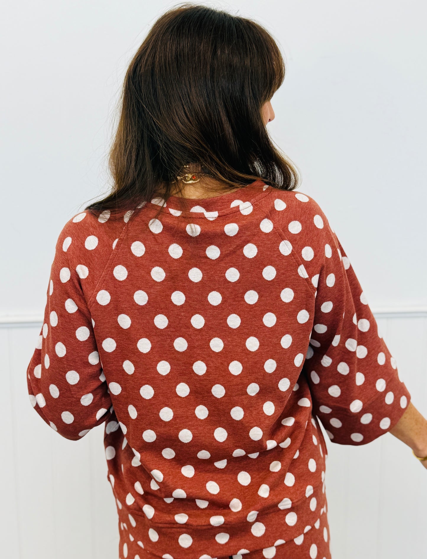 Rust Polka Dot Pullover Top (Reg.)