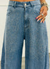 Queen Of Sparkles Denim Rhinestone Barrel Jeans (Reg. and Plus)