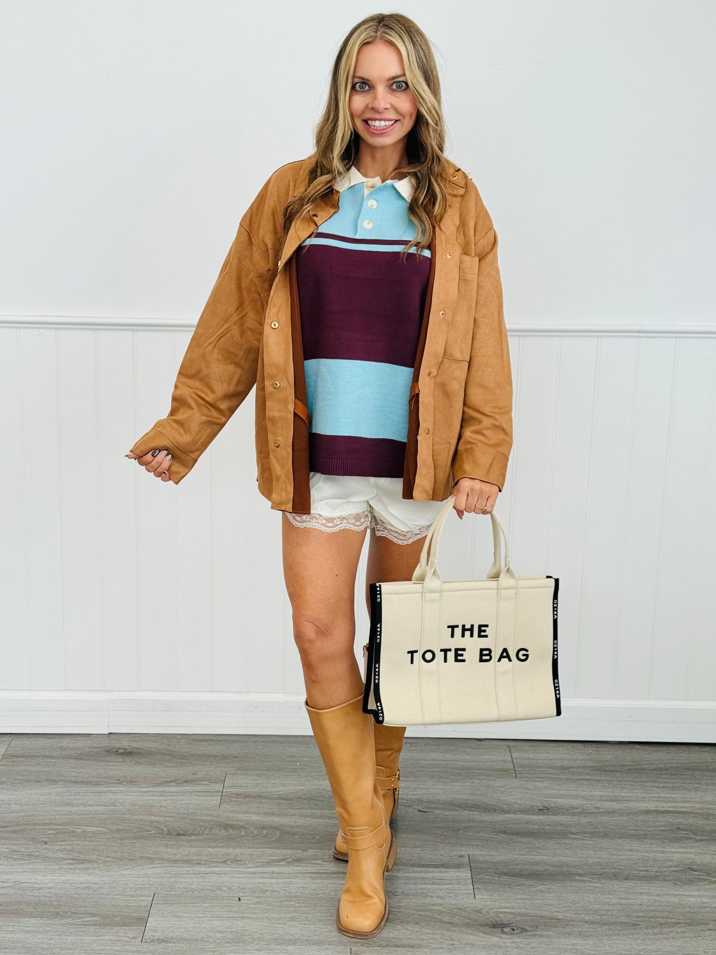 Suede Gold Button Up Shacket (Reg. and Plus) - Colors