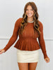 Pearl Detail Neckline Long Sleeve Top (Reg.) - 3 Colors