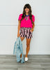Neapolitan Stripes Ava Flutter Sleeve Blouse (Reg. and Plus)