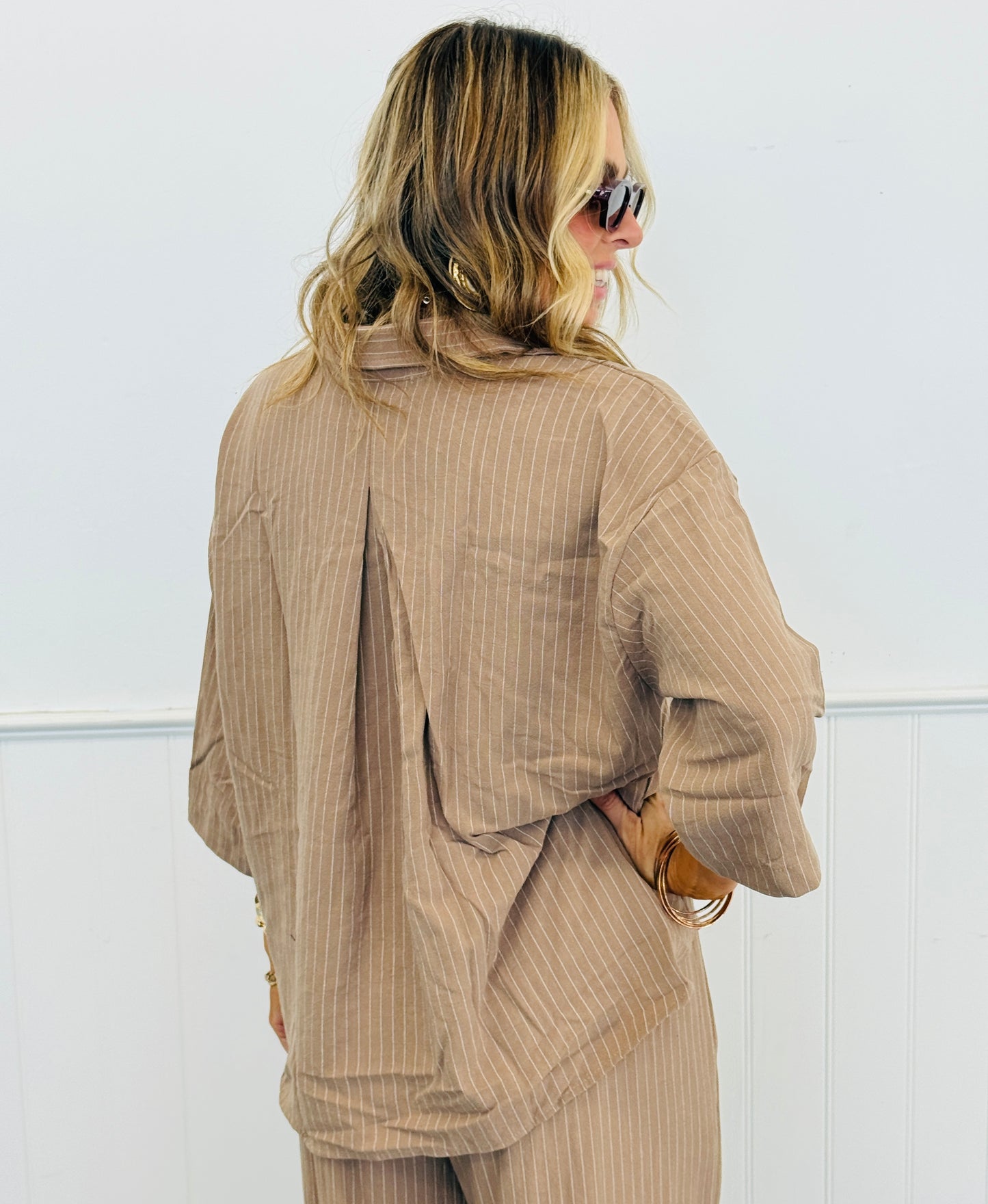 Striped High Low Button Up Shirt (Reg. and Plus) - 3 Colors