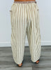 Contrast Waist Textured Cropped Pants (Reg. and Plus) - 2 Colors
