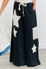 POL Black Denim Lace Star Patch Pants (Reg.)