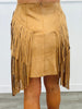 Starry Suede Fringe Mini Skirt (Reg & Plus)-2 Colors