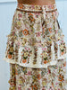 Cream Multi Floral Print Tiered Maxi Skirt (Reg.)