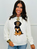 White Beagle Graphic Sweater Top (Reg.)