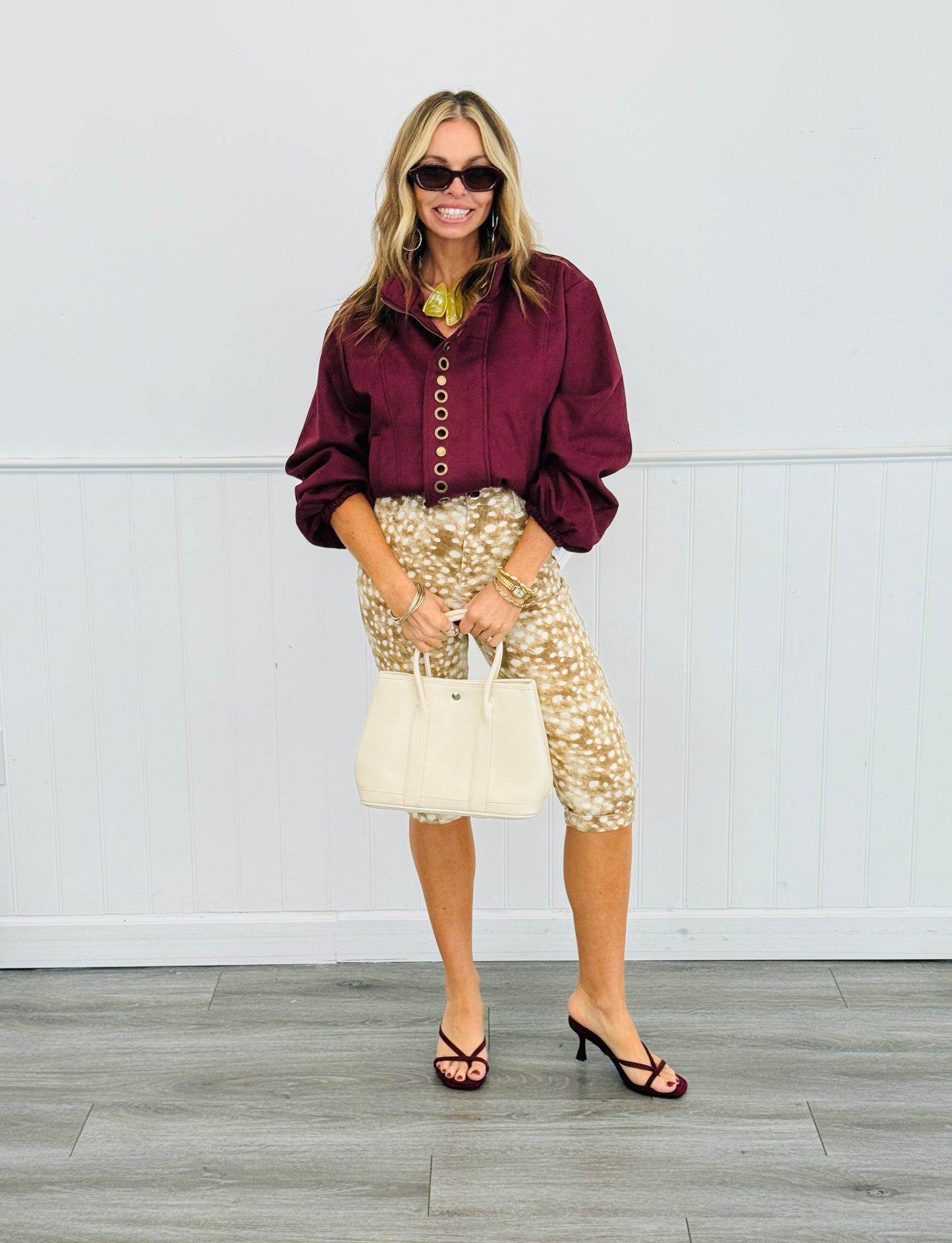 Burgundy Suede Moto Jacket (Reg.)