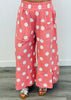 Coral/White Polka Dot Wide Leg Pants (Reg & Plus)