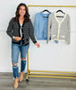 Striped V-Neck Sweater Cardigan (Reg)-3 Colors