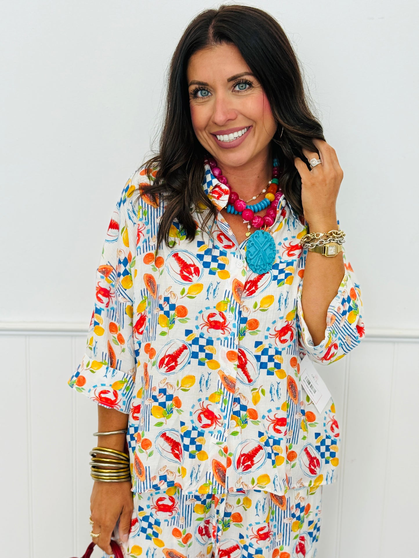 Royal Multi Print Loungewear Top & Pant Set (Reg.)