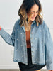 Denim Pearl Oversized Top (Reg. & Plus)