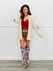 Western Horse Belted Sweater Cardigan (Reg.)