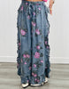Chambray Flower Child Ruffled Pants (Reg & Plus)-2 Colors