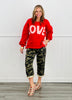 Red/Pink Side Bows Love Graphic Sweatshirt (Reg.)