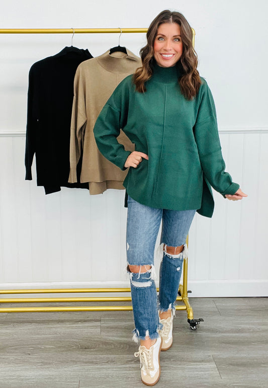 High-Low Hem Pullover Sweater (Reg)-3 Colors