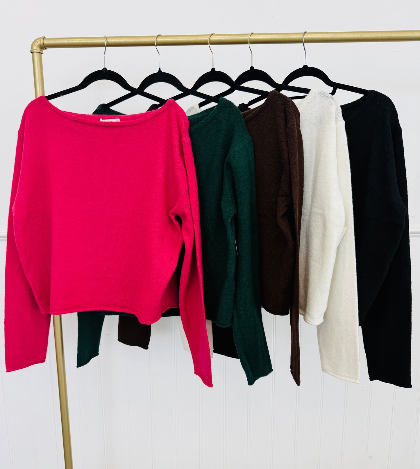 Off Shoulder Sweater Top (Reg.) - 5 Colors