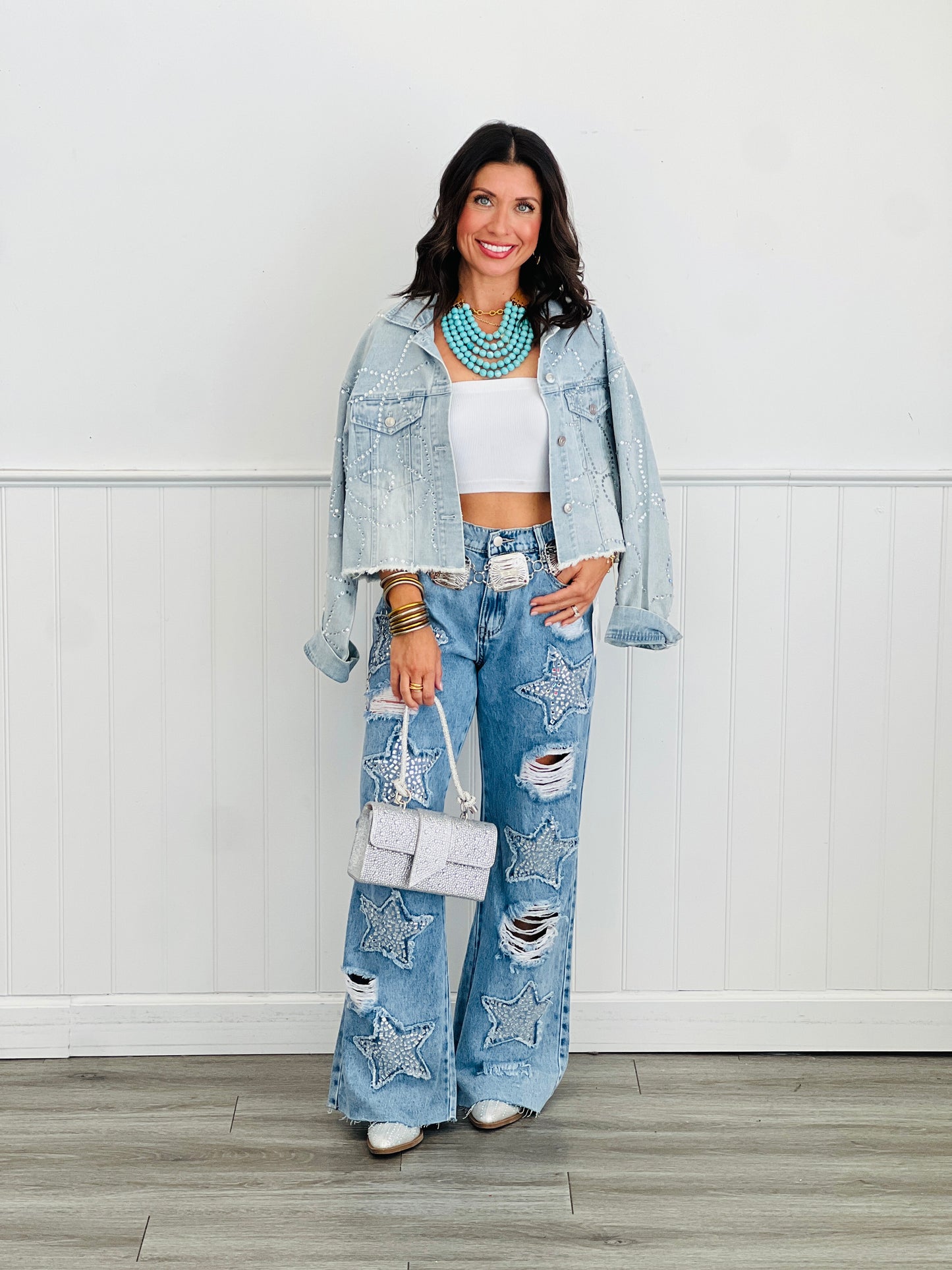 Oli & Hali Denim Star Embellished Pants (Reg.)