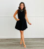 Black Bubble Hem Mini Dress (Reg)