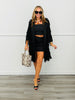 Black Fringe Hem Coat (Reg.)
