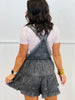 Black Denim Guitar Strap Overall Romper (Reg.)
