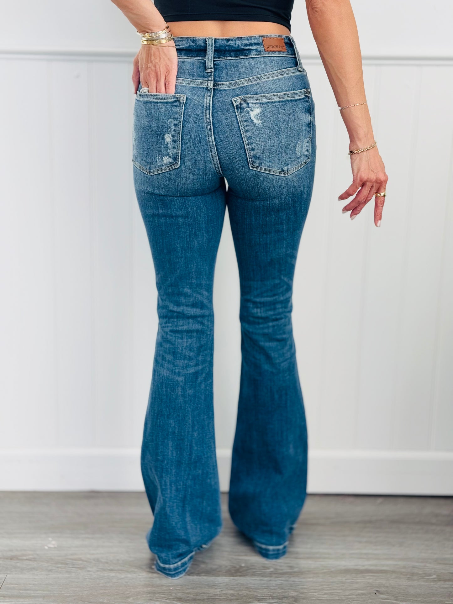 Judy Blue Button It Up Flare Jeans (Reg & Plus)