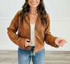 Faux Suede Zip-Up Jacket (Reg) - 2 Colors