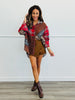 Multi Pattern You Are Enough Just As You Are Button Up Top (One Size)