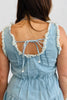 Light Denim Pearl Studded Mini Dress (Reg.)