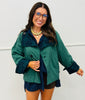 Hunter/Navy Reversible Crop Trench Jacket (Reg & Plus)