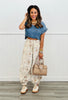 POL Natural Floral Embroidered Joggers (Reg.)