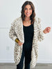 White Leopard Oversized Hoodie Coat (One Size)