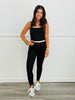Black Contrast Binding Leggings (Reg.)