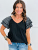 Flutter Sleeves Embroidered Top (Reg. & Plus)- 2 Colors