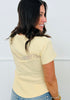Butter Yellow Lace Detailed Square Neck Top (Reg.)