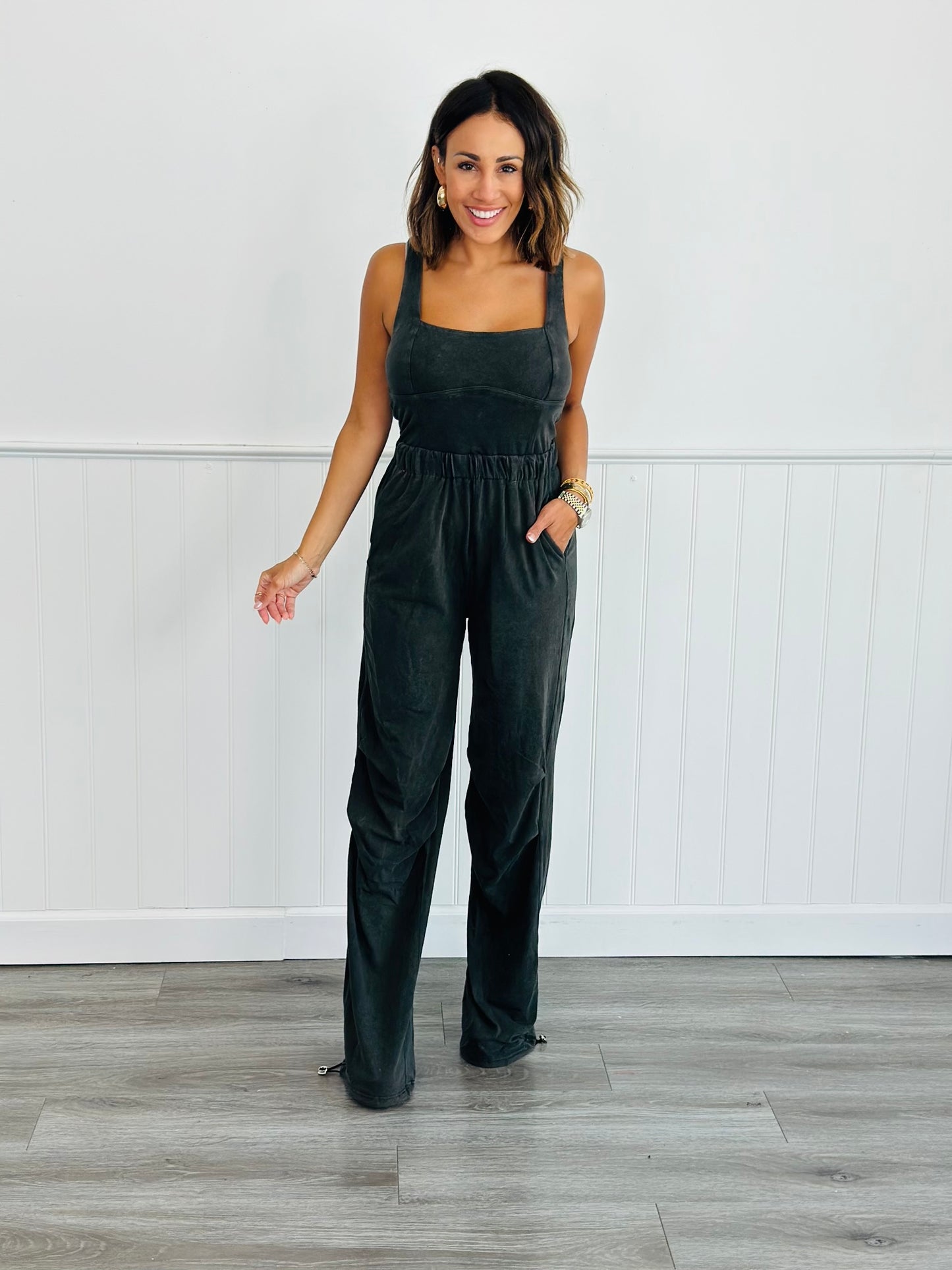 Washed Jersey Girl Top Jumpsuit (Reg)-2 Colors