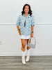 Floral Denim Short Sleeve Denim Jacket (Reg. and Plus)