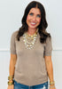 Soft Short Sleeve Sweater Top (Reg. and Plus) - 4 Colors