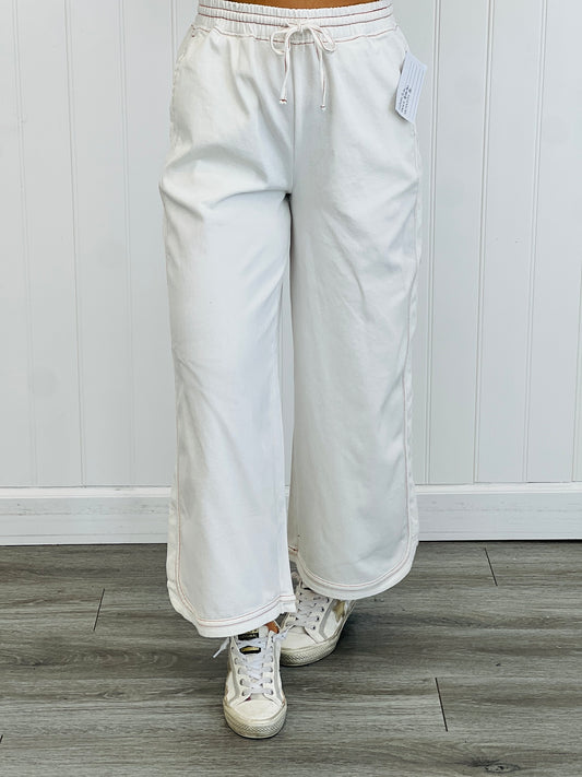Mineral Washed White Denim Pants (Reg.)