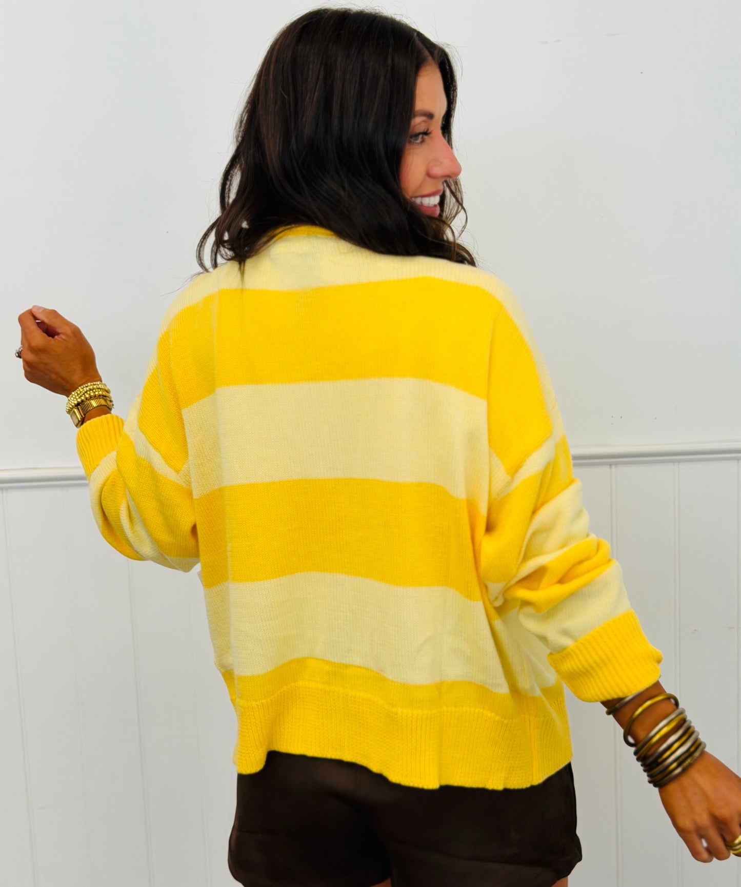 Daisy Butter Striped Sweater Cardigan (Reg.)