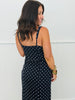 Navy Polka Dot  Side Slit Midi Dress (Reg.)