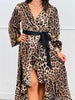 Leopard High Low Wrap Midi Dress (Reg & Plus)