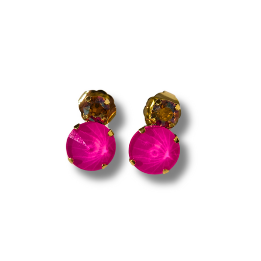 TOVA - Baby Maegan Earrings - Hot Pink & Chili Pepper